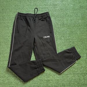 Celine Paris Track Suit Joggers Pants Women Size XL AUTHENTIC Black White